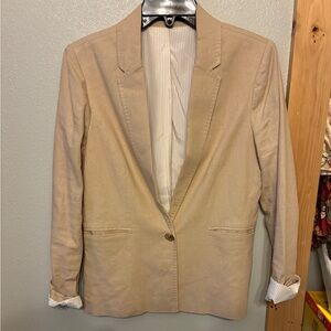 Harve Bernard Tan linen boyfriend blazer Sz 8